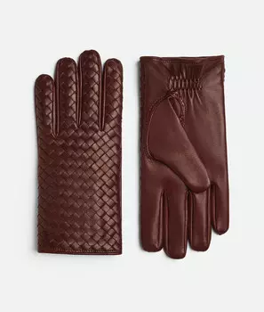 Перчатки из кожи Intrecciato Bottega Veneta