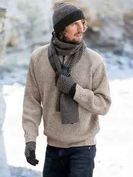 Перчатки из овечьей шерсти с шевроном Celtic & Co., дерби грей