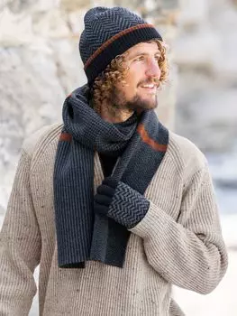 Перчатки из овечьей шерсти с шевроном Celtic & Co., темно-синий