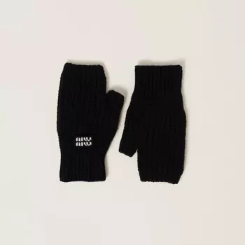 Перчатки из шерсти и кашемира Miu Miu, черный