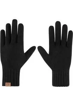 Перчатки из шерсти мериноса гладкая вязка Normani, серый