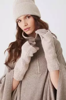 Перчатки из смесовой шерсти Medicine, бежевый