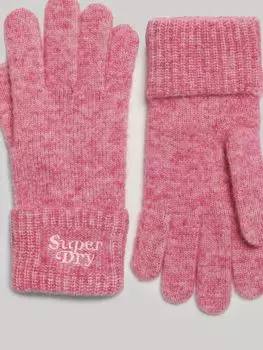 Перчатки из смесовой шерсти Superdry, шато роуз пинк