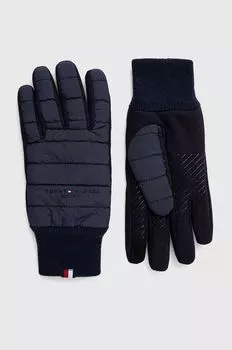 Перчатки из смесовой шерсти Tommy Hilfiger, темно-синий