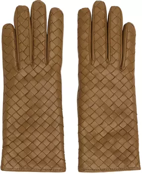 Перчатки из загорелой кожи Intrecciato 6.5 - Осталось всего 1 шт Bottega Veneta