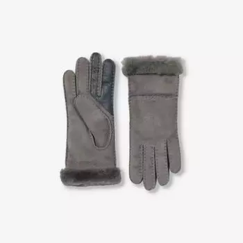 Перчатки из замши и овчины с поворотными манжетами Ugg, цвет metal
