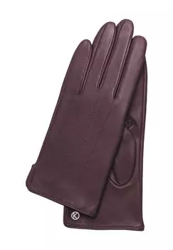 Перчатки Карла, кожа наппа, подкладка флис, женские Otto Kessler, цвет Aubergine