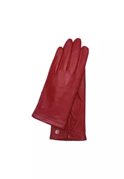 Перчатки кожаные с эмблемой женские Otto Kessler, цвет Crimson