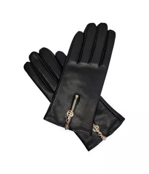 Перчатки кожаные Twin-Set, черный