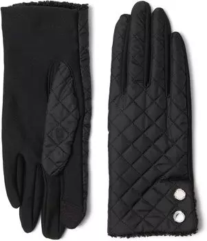 Перчатки LAUREN Ralph Lauren Printed Barn Glove with Sherpa Trim, черный