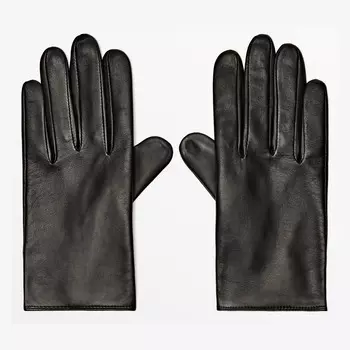 Перчатки Massimo Dutti Leather, черный