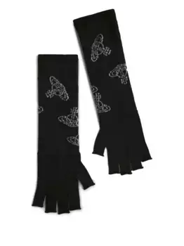 Перчатки-митенки Orb Vivienne Westwood, черный