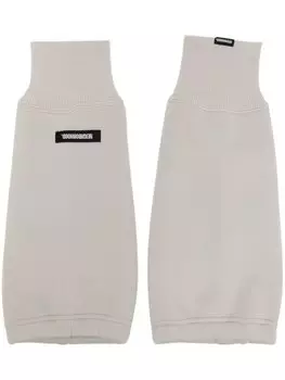 Перчатки-митенки с нашивкой-логотипом Neighborhood, серый