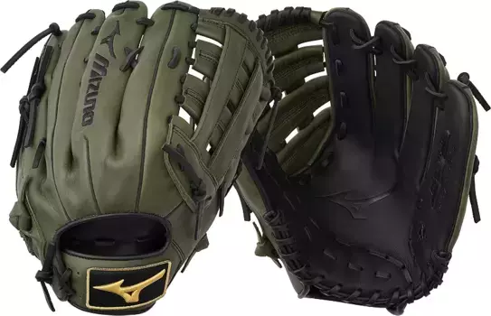 Перчатки Mizuno 14 дюймов MVP Prime Series Slowpitch, зеленый/черный