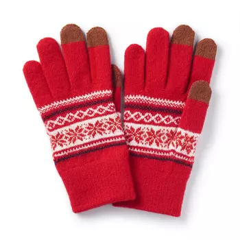 Перчатки Muji с жаккардовым узором, красный