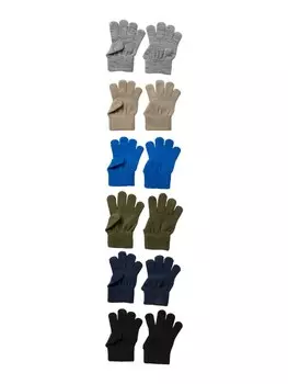 Перчатки NAME IT Gloves MAGIC, синий/морской синий/пятнистый серый/черный