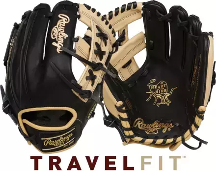 Перчатки Rawlings серии Heart of the Hide R2G ContoUR Fit 11,75 дюйма, цвет Black/Camel