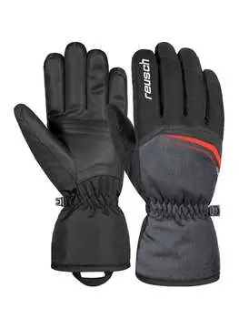Перчатки Reusch, цвет blck/blck melang/fire red