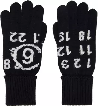 Перчатки с черным логотипом калибра 7 S = 6,5 MM6 Maison Margiela