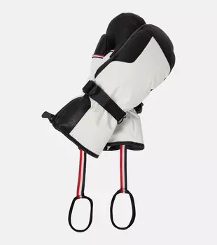Перчатки с кожаной отделкой Moncler Grenoble, белый