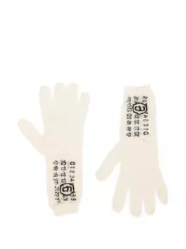 Перчатки с логотипом MM6 Maison Margiela, белый
