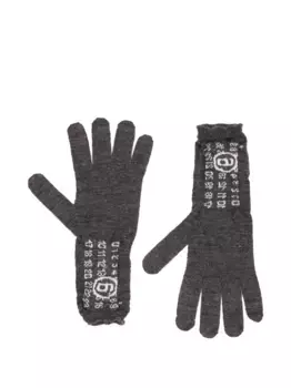 Перчатки с логотипом MM6 Maison Margiela, серый