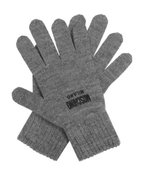 Перчатки с логотипом Moschino, серый