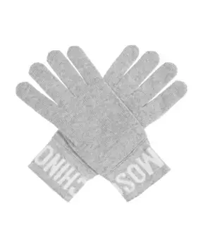 Перчатки с логотипом Moschino, серый