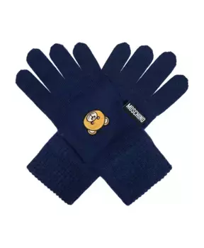 Перчатки с логотипом Moschino, синий