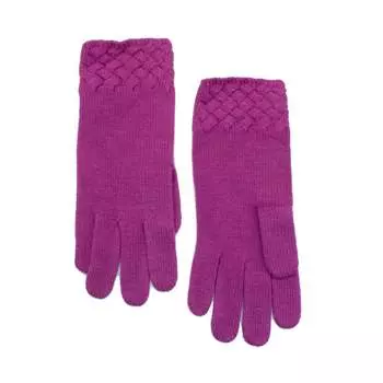Перчатки с манжетой из плетеной ткани Portolano, цвет bright lilac