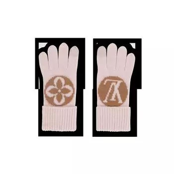 Перчатки с медальоном LV Louis Vuitton, розовый