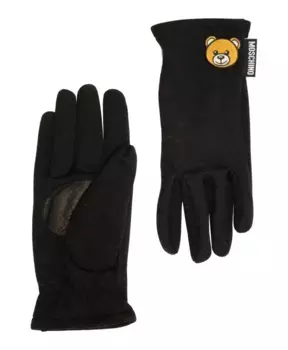 Перчатки с мишкой Тедди Moschino, черный