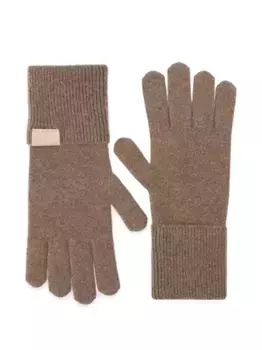 Перчатки с нашивкой-логотипом LOEWE, коричневый