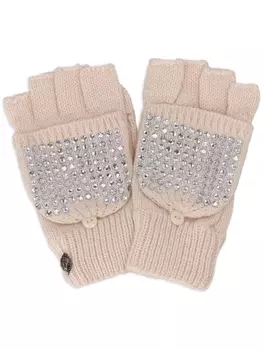 Перчатки с орлом, украшенные кристаллами от Kurt Geiger London, серый