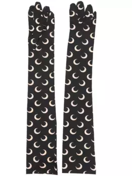 Перчатки с принтом Moon Marine Serre, черный