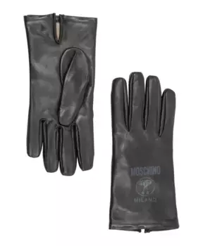 Перчатки с простым логотипом и двойным вопросительным знаком Moschino, черный