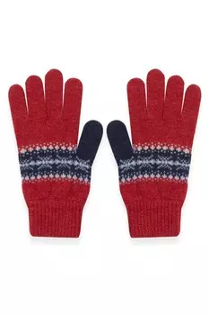 Перчатки с шетландским узором из овечьей шерсти Celtic & Co., красный