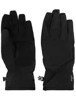 Перчатки с вышитым логотипом Stone Island, черный