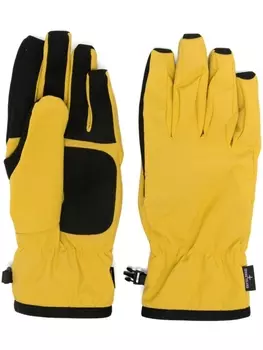 Перчатки с вышитым логотипом Stone Island, желтый