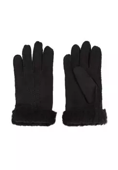 Перчатки шерстяные, декоративная строчка, однотонные, женские Otto Kessler, черный