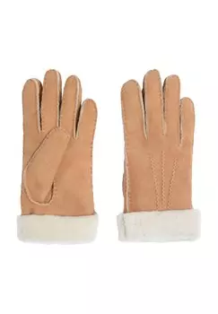 Перчатки шерстяные, декоративная строчка, однотонные, женские Otto Kessler, цвет Beige