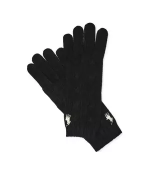 Перчатки шерстяные Polo Ralph Lauren с логотипом, черный