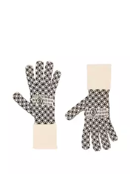 Перчатки, связанные интарсией MM6 Maison Margiela, белый