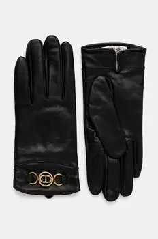 Перчатки Twinset quanti in pelle, черный