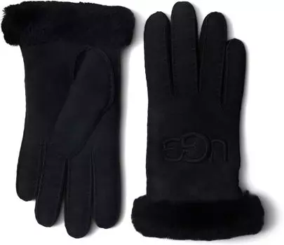 Перчатки UGG Embroidered Water Resistant Sheepskin Gloves with Tech Palm, черный