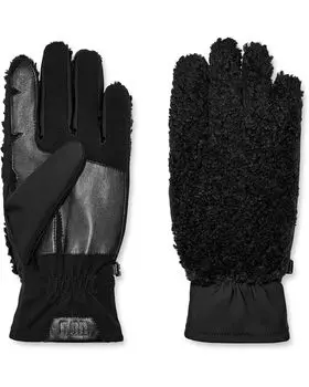 Перчатки UGG Fluff Smart Gloves with Conductive Leather Palm, черный