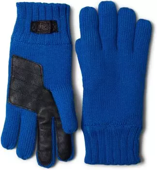 Перчатки UGG Knit Gloves with Conductive Tech Leather Palm Patch, цвет Dive