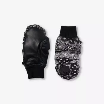 Перчатки в форме варежек из переработанного полиэстера с принтом пейсли P.E Nation, черный