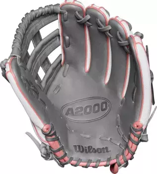 Перчатки Wilson 12,25 дюйма FP50 A2000 SuperSkin Series Fastpitch 2025 г, белый/серый/розовый