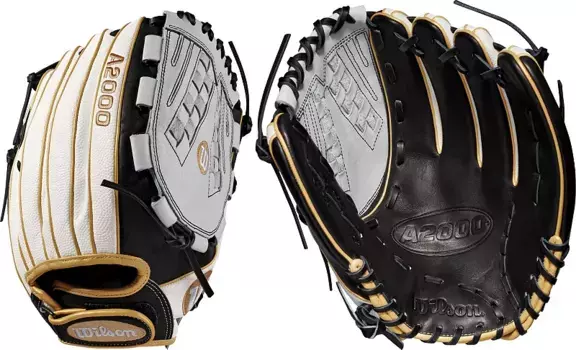 Перчатки Wilson 12,5 дюйма V125 A2000 SuperSkin серии Fastpitch, белый/черный/золотой
